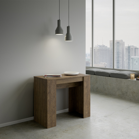 Ausziehbarer Design-Konsolentisch 90x48-204cm Esstisch Holz Basic Small Noix Aktion