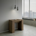Ausziehbarer Design-Tisch Holz 90x48-204 cm Basic Small Noix