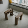 Ausziehbarer Design-Konsolentisch 90x48-204cm Esstisch Holz Basic Small Noix Sales