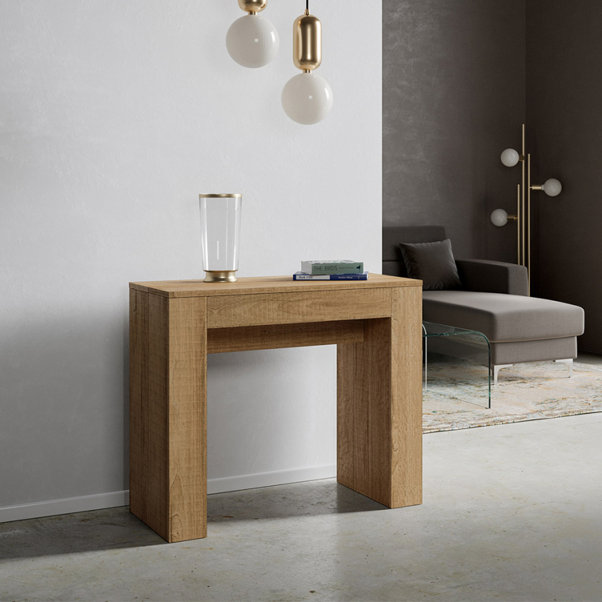 Ausziehbarer Designtisch Holz 90x42-302 cm Modem Oak Ausziehbarer Designtisch Holz 90x42-302 cm Modem Oak