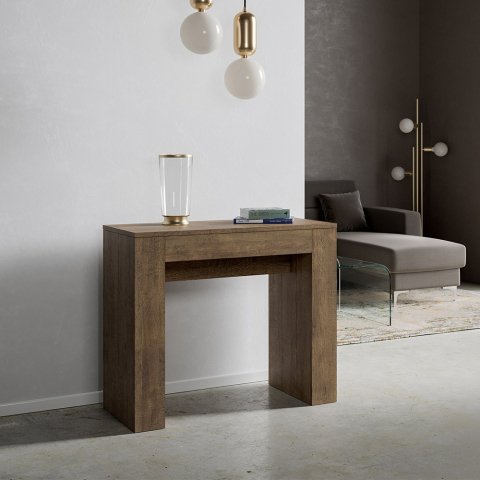 Ausziehbarer Tisch Holz 90x42-302cm Modem Noix