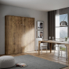 Klappbett Doppelbett 160x190cm Wandschrank aus Holz Kentaro Noix Rabatte