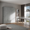 Schrankbett 160x190cm Klappbett Doppelbett Wandbett Grau Kentaro Concrete Rabatte