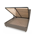 Kunstleder-Doppelbett mit Stauraum 160x190cm Design Mika Coffee Angebot