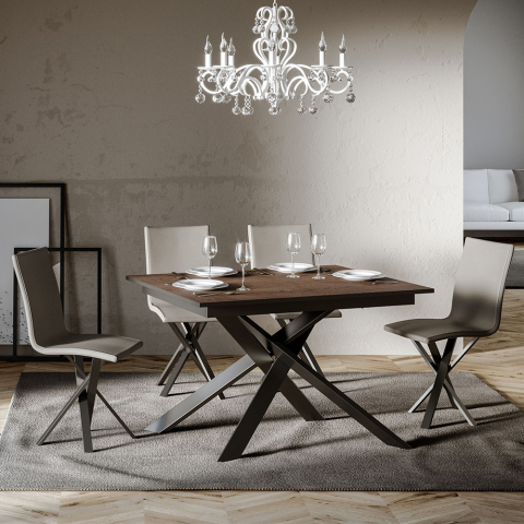 Erweiterbarer Design-Esstisch 90x120-180cm modern Holz Ganty Wood Aktion