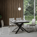 Ausziehbarer Esstisch weiß 90x120-180cm Küche Esszimmer Ganty White Aktion