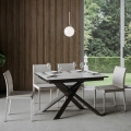 Ausziehbarer Esstisch weiß 90x120-180cm Küche Esszimmer Ganty White Aktion