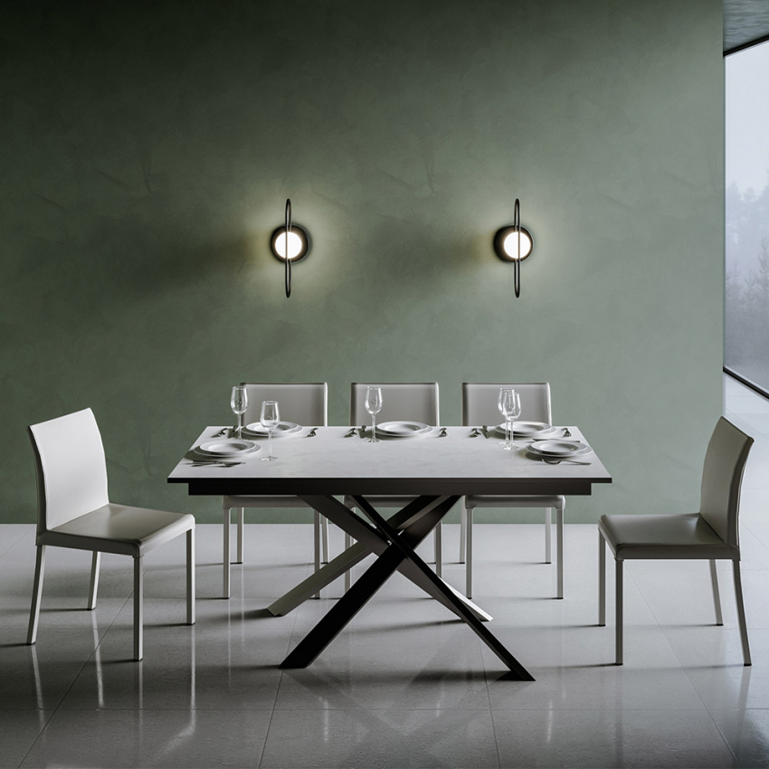 Ausziehbarer Esstisch weiß 90x160-220cm Küche Esszimmer Ganty Long White Aktion Ausziehbarer Esstisch weiß 90x160-220cm Küche Esszimmer Ganty Long White Aktion