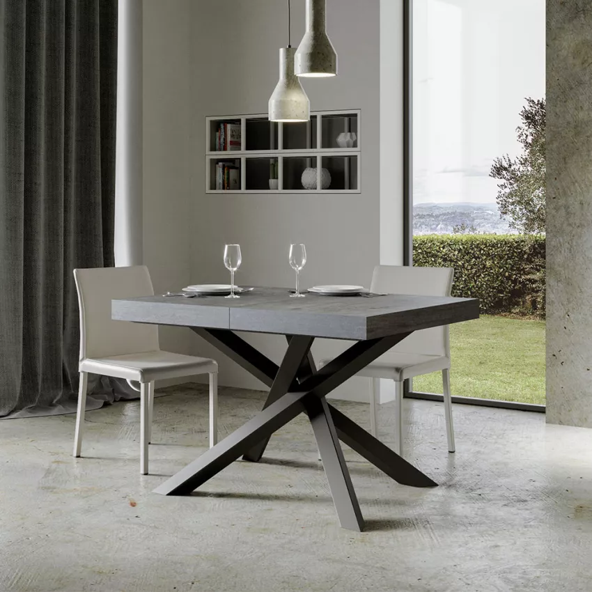 Ausziehbarer Esstisch Küche grau 90x130-234cm Volantis Concrete Aktion Ausziehbarer Esstisch Küche grau 90x130-234cm Volantis Concrete Aktion