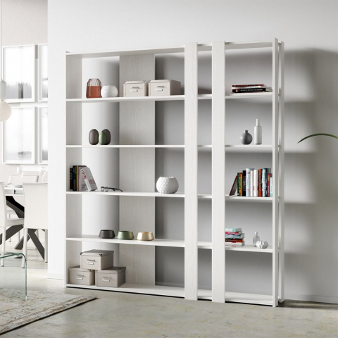Moderne weiße Wandregal 5 Ablagen für Zuhause und Büro Kato C Aktion