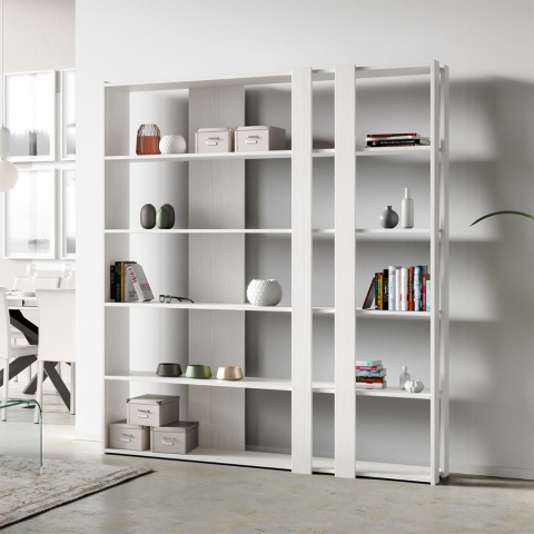 Weiß modernes Design Wand-Bücherregal 6 Regale Home Office Kato C