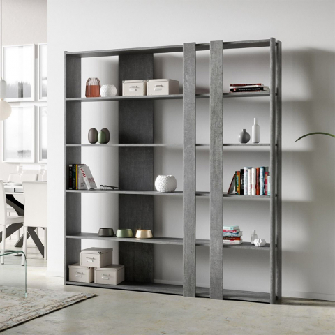 Moderne Wandregal grau Design, 5 Böden, für Zuhause oder Büro, Kato C Concrete Aktion