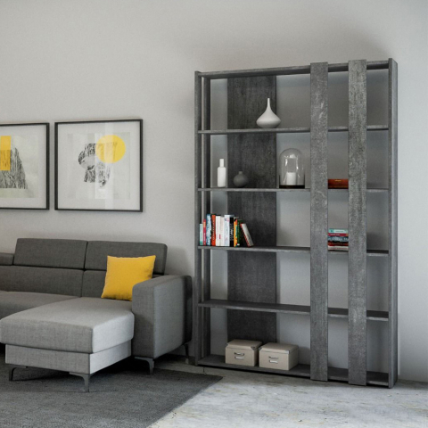Moderne graue Wand-Bibliothek für Wohnzimmer und Büro Kato B Small Concrete Aktion