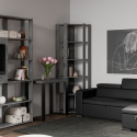 Moderne graue Eckbibliothek für Wohnzimmer Kato Angolo B Concrete Aktion