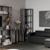 Moderne graue Eckbibliothek für Wohnzimmer Kato Angolo B Concrete Aktion