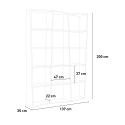 Moderne Wandregal weiß Wohnzimmer Büro Trek 3 Sales