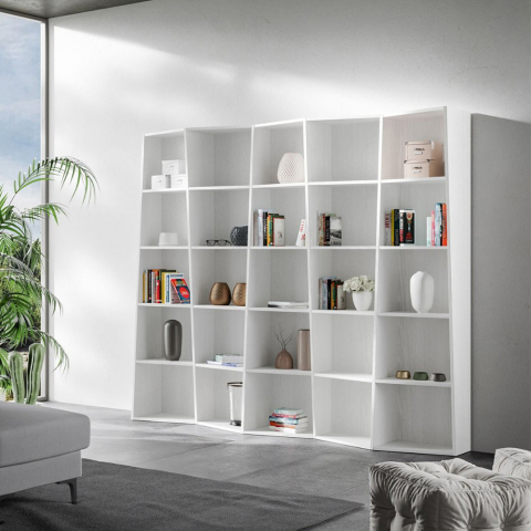 Moderne weiße Wandregal Trek 5 für Wohnzimmer & Büro Aktion