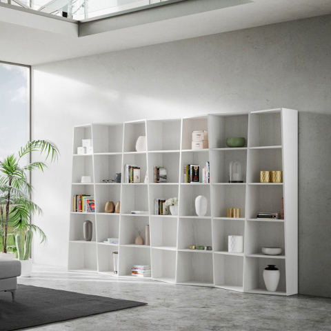 Moderne Wandregal Weiß Design für Wohnzimmer Büro Trek 7 Aktion