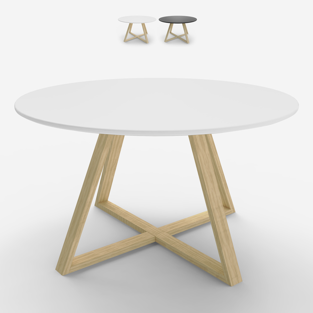 Niedriger runder Tisch im skandinavischen Stil 80cm Krize