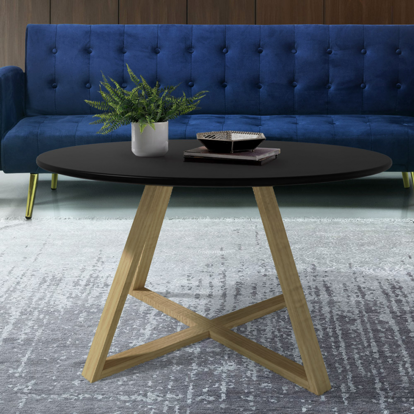 Couchtisch Wohnzimmer skandinavischer Stil rund 80cm Krize