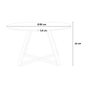 Niedriger runder Tisch im skandinavischen Stil 80cm Krize Modell