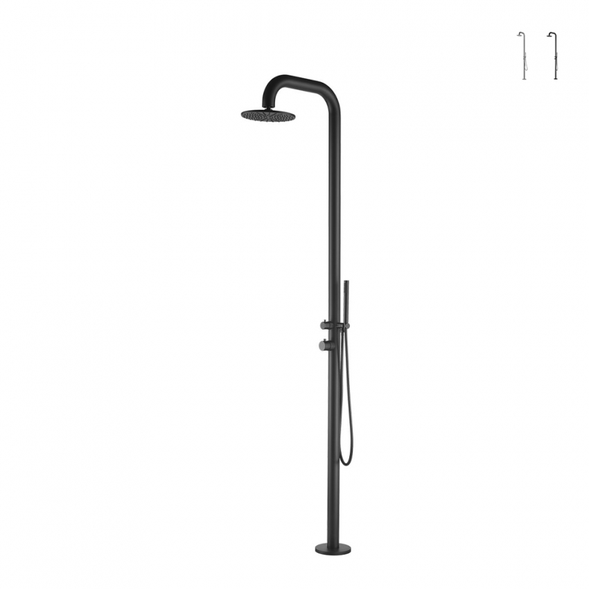 Garten-Außendusche mit Duschkopf und Handbrause, Mischbatterie, Modell Pula Modell Garten-Außendusche mit Duschkopf und Handbrause, Mischbatterie, Modell Pula Modell