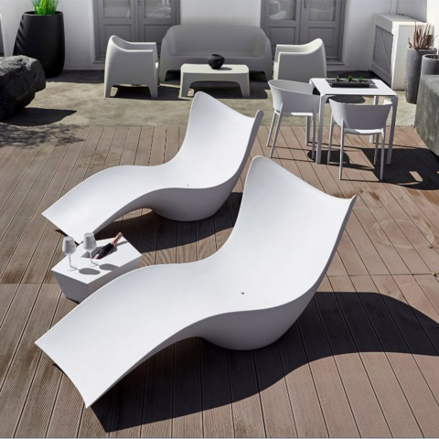 Weiße Gartenliege Cassiopea – Design Sonnenliege für Pool und Terrasse Aktion
