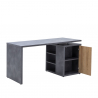 Schreibtisch Arbeitstisch Bürotisch Holz mit Schubladen Tür Eichenholzfarbig Grau 140x69cm