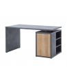 Schreibtisch Arbeitstisch Bürotisch Holz mit Schubladen Tür Eichenholzfarbig Grau 140x69cm