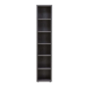 Modernes schmales Bücherregal aus Holz mit 6 Fachböden Farbe grau Hart Sales