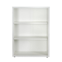 Niedriges weißes Bücherregal aus Holz 3 höhenverstellbare Einlegeböden Easyread Sales