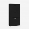 Platzsparender vertikaler Schuhschrank 63x24x115cm 3 Türen 18 Paar Schuhe Batu Kosten