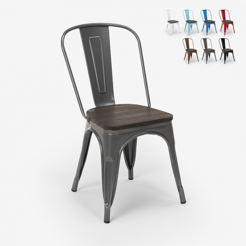 20er set Lix stühle industrieller stil aus metall- und stahl für küche und bar   20 stück steel wood

 