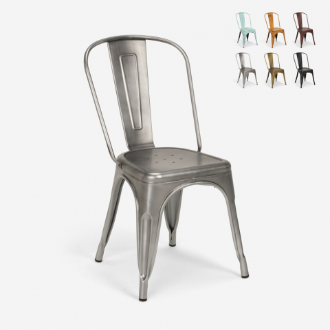 20 stühle design industriell metall vintage shabby chic stil tolix Steel Old Aktion