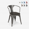 20 stühle design metall holz industrie Lix-stil bar küche steel wood arm Kosten