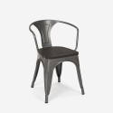 20 stühle design metall holz industrie-stil bar küche steel wood arm 