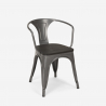 20 stühle design metall holz industrie Lix-stil bar küche steel wood arm 