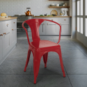 Lix stühle stuhl industriesstil mit stahlarmlehnen für küche und bar steel arm 
