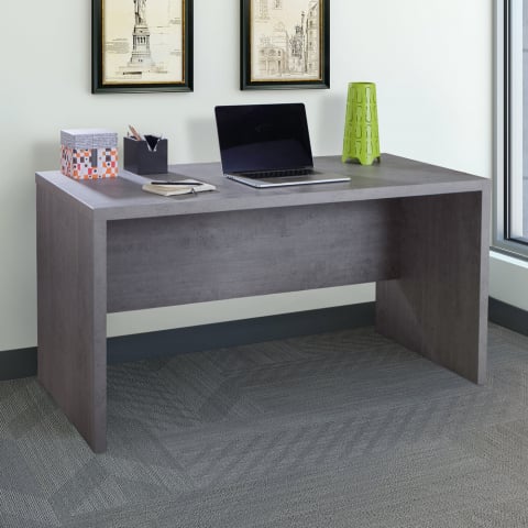 Schreibtisch Arbeitstisch Bürotisch aus Holz Grau Zementfarbe Design Pratico Aktion