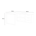 Schreibtisch mit Eck-Peninsula 170x140cm Schubladen weiß glänzend Glassy Katalog