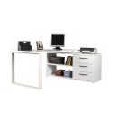 Schreibtisch mit Eck-Peninsula 170x140cm Schubladen weiß glänzend Glassy Angebot
