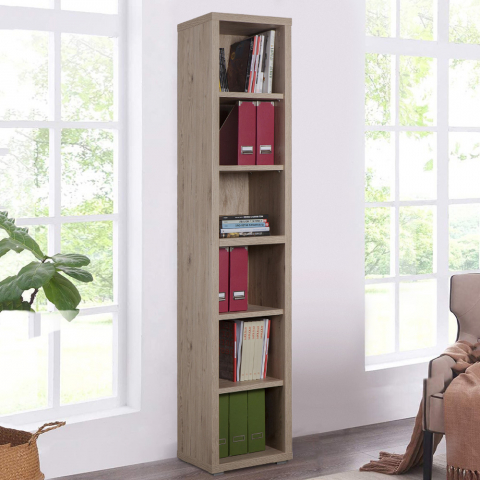 Vertikales Bücherregal aus Holz 6 Zimmer Modernes Design Ely Aktion