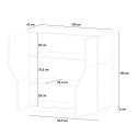 Moderne Sideboard Weiß 100x43cm Wohnzimmer Küche 2 Türen Klain Auswahl