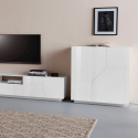 Sideboard Wohnzimmerschrank 100x43cm Küche 2 Türen weiß modern Klain Katalog