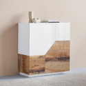 Küchenbuffet 100x43cm Wohnzimmerschrank 2 Türen weiß Holz Klain Wood Rabatte