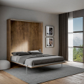Klappbett Doppelbett 160x190cm Wandschrank aus Holz Kentaro Noix Aktion