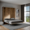 Klappbett Doppelbett 160x190cm Wandschrank aus Holz Kentaro Noix Aktion