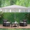 Sonnenschirm Terrasse Garten mit zentraler Stange 3x2m Rios Flap Verkauf