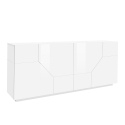 Küchenschrank 200x43cm für Wohnzimmer, 4 Fächer, Weiß Hariett Angebot