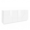 Küchenschrank 200x43cm für Wohnzimmer, 4 Fächer, Weiß Hariett Angebot